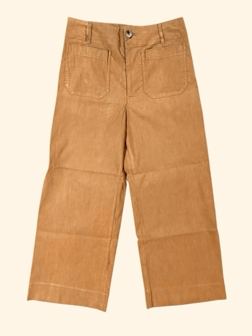 Anthropologie Maeve The Collette Wide Leg Pants Rust Brown Retro Sz 25